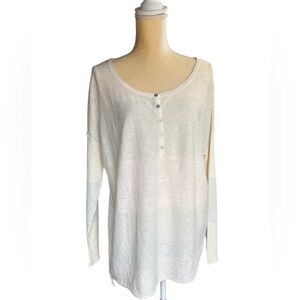 Free People Cream Long Sleeve Top